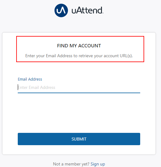 A screenshot of what it looks like when not using account site URL login page.