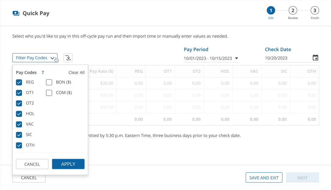uAttend Payroll Off Cycle Filter Pay Codes.png