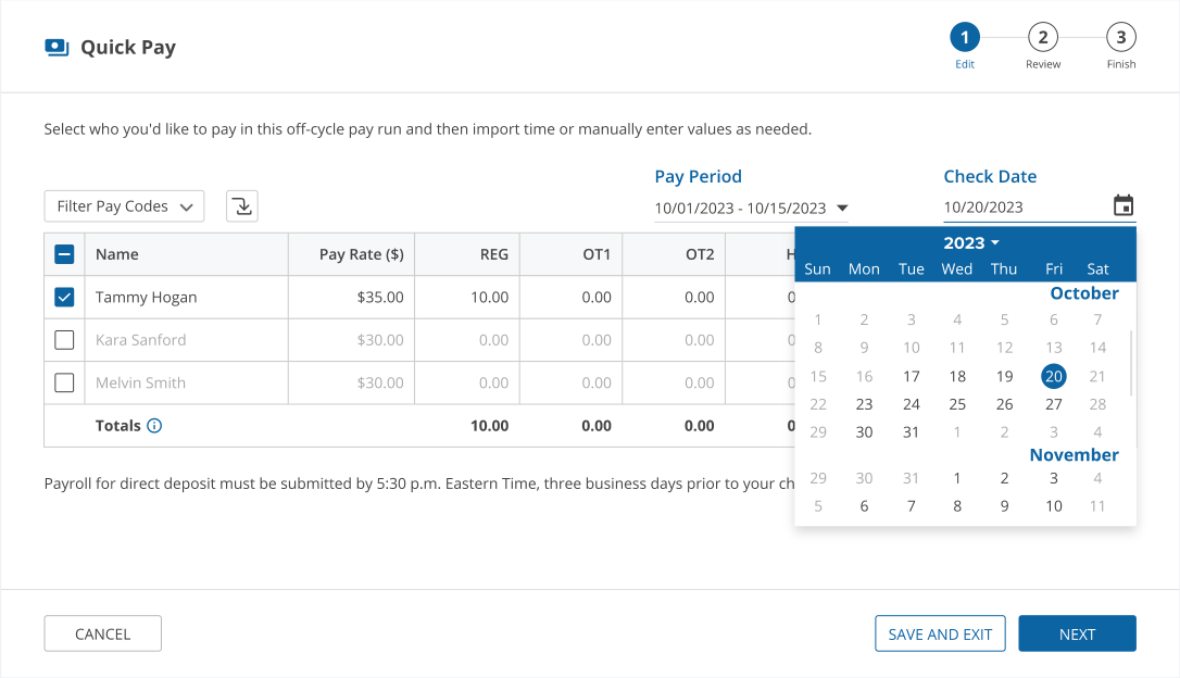 uAttend Payroll Off Cycle Check Date.png