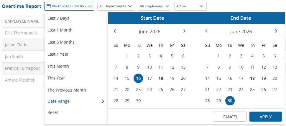 uAttend - Portal - Reports - Overtime Report - Date Filter - Date Range Selected.png
